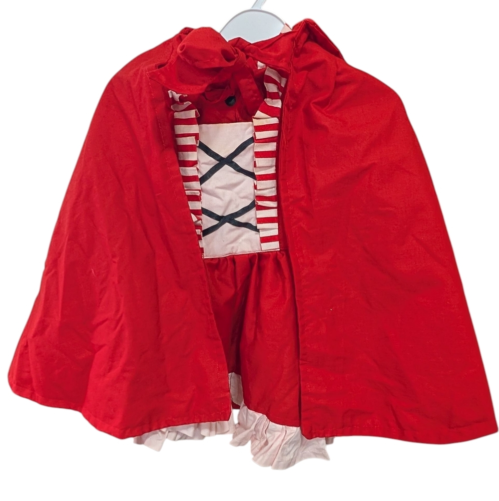 Handmade Little Red Riding Hood Kids Costume Cape And Dress